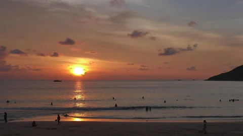 Time Lapse Beach Sunset Stock Footage 56427766