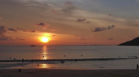 Time Lapse Beach Sunset Video stock 56427916