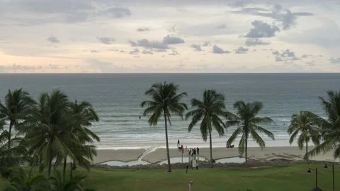 Time lapse beach view from balcony day to dusk Stock Footage 209117382