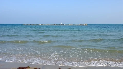 Time lapse beach in winter in the Adriatic Sea Stock Footage 96239086