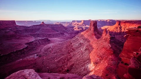 Time Lapse -  Beautifil Dawn Cloudes at  Dead Horsepoint State Park- Utah- USA Stock Footage 87582827