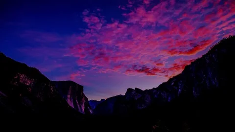 Time Lapse -Beautifl  Dawn Cloudscape at Yosemite Valley - 4K Stock Footage 84817065