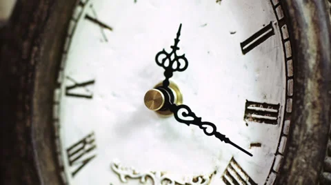 Time-lapse of beautiful, antique clock with decorations. Stock Footage