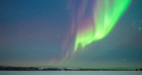 Time Lapse - Beautiful aurora Video stock 125495400