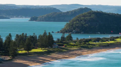 Time lapse of Beautiful Australian Beach from the headland 111GYPBG NTSC Video stock 26354598