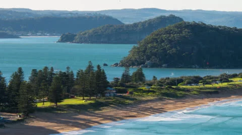 Time lapse of Beautiful Australian Beach from the headland 111GYPBG PAL Video stock 26355251