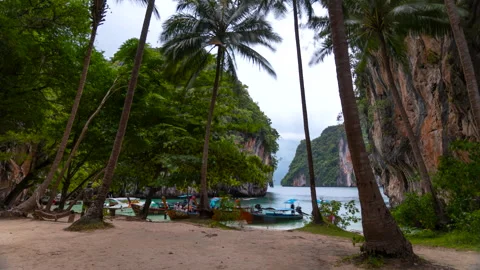 Time lapse of Beautiful beach at Lao Lading island, Krabi, Thailand Stock Footage 249333373