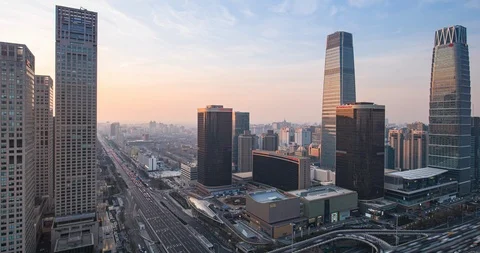 Time Lapse - Beautiful beijing skyline Stock Footage 125495877
