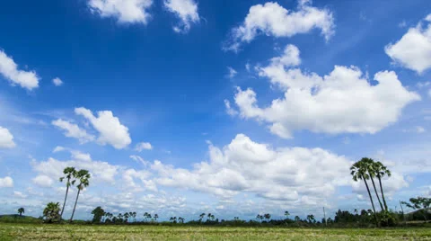 Time lapse beautiful blue  sky and cloud blowing in the wind Stock Footage 26349513