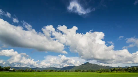 Time lapse beautiful blue sky and cloud blowing in the wind Stock Footage 29401037
