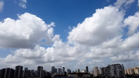 Time lapse beautiful blue sky with clouds background. Stock Footage 128191290