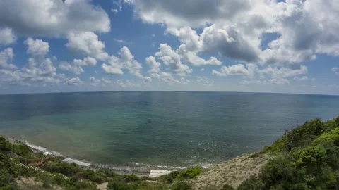 Time lapse beautiful blue sky with clouds under the sea. Stock Footage 132876770