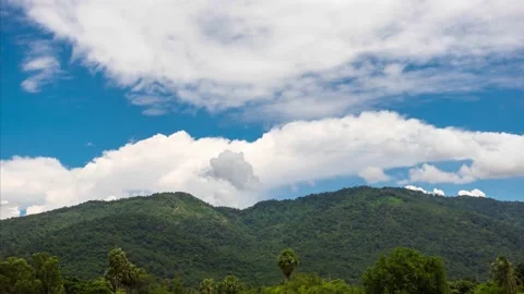 Time lapse of beautiful blue sky with clouds background Video stock 150379405