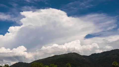 Time lapse of beautiful blue sky with clouds background Video stock 150379437