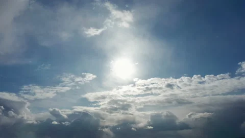Time-Lapse: beautiful blue sky with clouds at daylight. Stock Footage 151086399