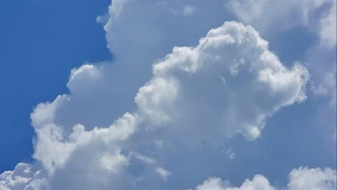 Time-Lapse of Beautiful blue sky on a summer day with white cumulus Stock Footage 162624975