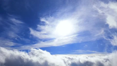 Time lapse beautiful blue sky with clouds background. Stock Footage 225074899