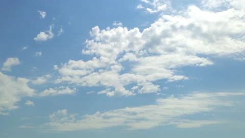 Time lapse of a beautiful clear blue sky with clouds background Stock Footage 134839624