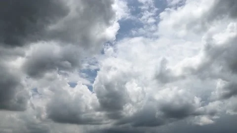Time Lapse of Beautiful clear blue sky white clouds and puffy fluffy cumulus clo Stock Footage 232288612