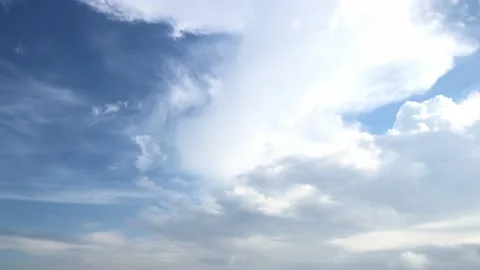 Time Lapse of Beautiful clear blue sky white clouds and puffy fluffy cumulus clo Stock Footage 232288734