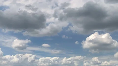 Time Lapse of Beautiful clear blue sky white clouds and puffy fluffy cumulus clo Stock Footage 232288802