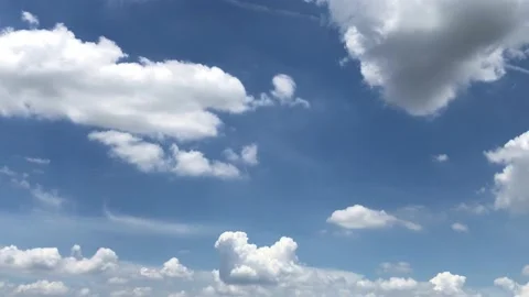 Time Lapse of Beautiful clear blue sky white clouds and puffy fluffy cumulus clo Stock Footage 232288815