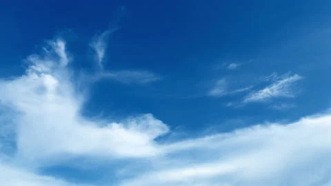 Time Lapse of Beautiful clear blue sky white clouds and puffy fluffy cumulus clo Stock Footage 232289064