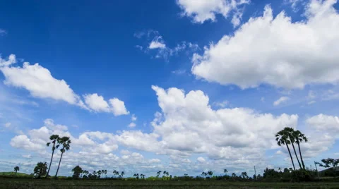 Time lapse beautiful cloud movement on the sky over countryside field Stock Footage 51801120