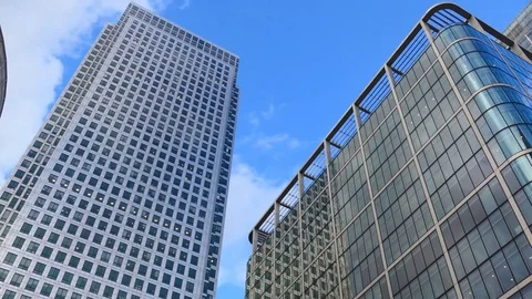 Time lapse. Beautiful clouds above the skyscrapers. Stock Footage 80341384