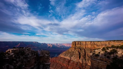 Time Lapse - Beautiful clouds and shadows moving over Grand Canyon Video stock 154559132