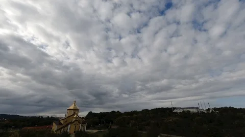 Time lapse: beautiful clouds floating by the sky in sunny day. Stock Footage 116258219