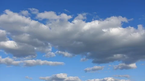 Time-lapse, Beautiful clouds in the high blue sky. Clear atmosphere concept Stock Footage 110844199