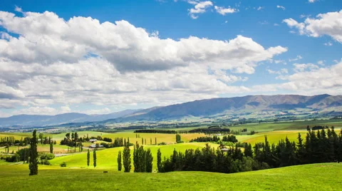 Time Lapse - Beautiful Clouds Moving Over the Valley Stock Footage 58630103