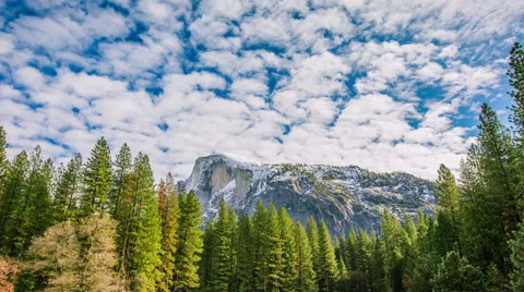 Time Lapse - Beautiful Clouds Moving Over Half Dome, Yosemite National Park Stock Footage 59850114
