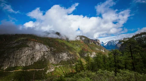 Time Lapse - Beautiful Clouds Moving Over Mountain Range Stock Footage 60968731
