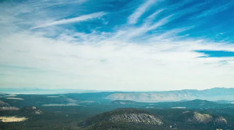 Time Lapse - Beautiful Clouds Moving Over Mountain Rage Stock Footage 61740569