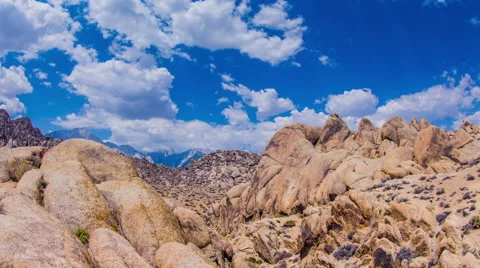 Time Lapse - Beautiful Clouds Moving Over Rock Formation in Alabama Hills Stock Footage 68100187