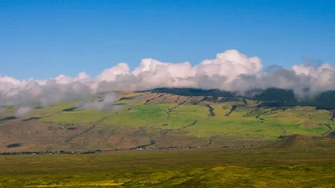 Time Lapse - Beautiful Clouds Moving over Green Hills Video stock 72751694