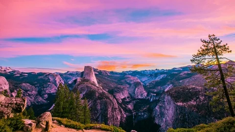 Time Lapse - Beautiful Clouds Moving Over Half Dome - 4K Stock Footage 88996202