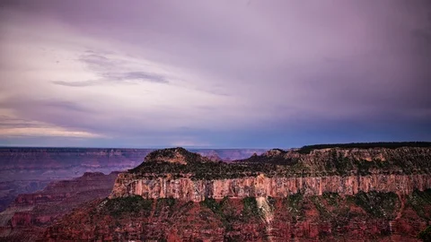 Time Lapse- Beautiful clouds moving over Grand Canyon North Rim in Arizona Stock Footage 92880381