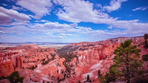 Time Lapse - Beautiful Clouds Moving Over over Bryce Canyon in Utah Stock Footage 93870729