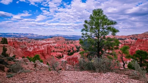 Time Lapse - Beautiful Clouds Moving Over over Bryce Canyon in Utah Stock Footage 93872189