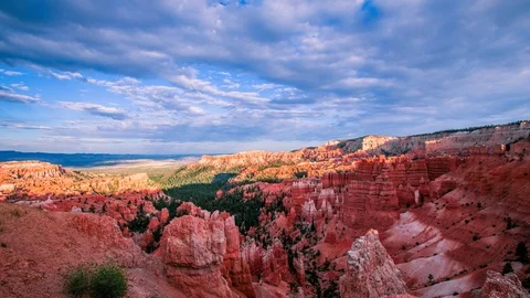 Time Lapse - Beautiful Clouds Moving Over over Bryce Canyon in Utah Stock Footage 93872220