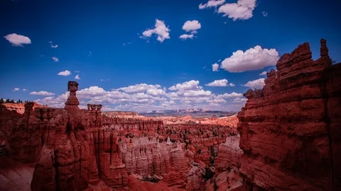 Time Lapse - Beautiful Clouds Moving Over Bryce Canyon National Park in Utah Stock Footage 93873439