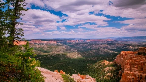 Time Lapse - Beautiful Clouds Moving Over over Bryce Canyon in Utah Stock Footage 93873473