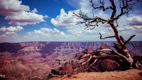 Time Lapse - Beautiful Clouds moving over Grand Canyon - 4K Stock Footage 95881508