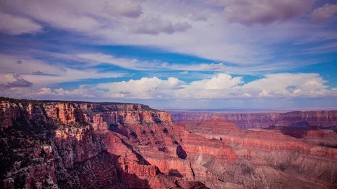 Time Lapse- Beautiful clouds moving over Grand Canyon North Rim in Arizona - 4K Stock Footage 97837762