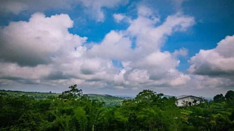 Time Lapse - Beautiful Clouds Moving Over the Mountain Range - 4K Stock Footage 101704275