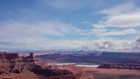 Time Lapse - Beautiful Clouds Moving Over the Dead Horse Sate Park in Utah Stock Footage 178150946