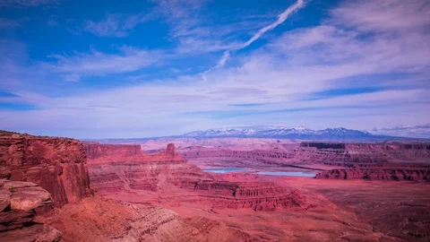 Time Lapse Beautiful Clouds Over Dead Horsepoint Statte Park- Utah- USA Stock Footage 87670562